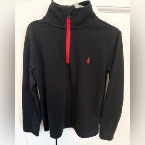 Polo by Ralph Lauren Boys Black Half-Zip Performance Sweater with Red Accents 4T
